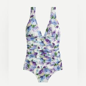 J. Crew Ruched Femme One-Piece in Vintage Floral